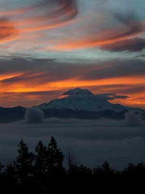 Mt. Rainier at dawn