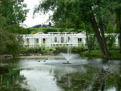 The pergola from across the pond