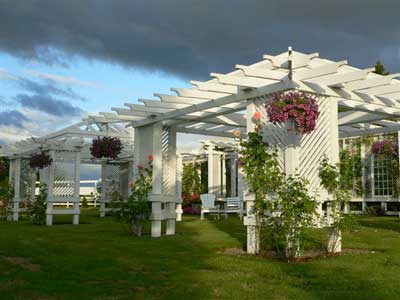 Gazebos and threatening sky