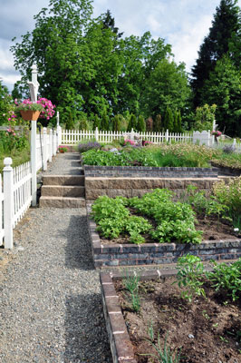 Looking up vegetable garden tiers
